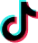 TikTok app icon with a stylized musical note design in black, pink, and blue.