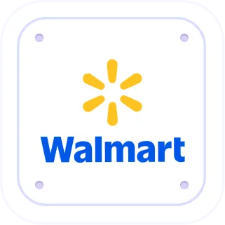 Walmart logo with a yellow spark symbol above blue Walmart text.