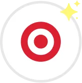 Red and white target icon with two yellow sparkle effects on the top right.