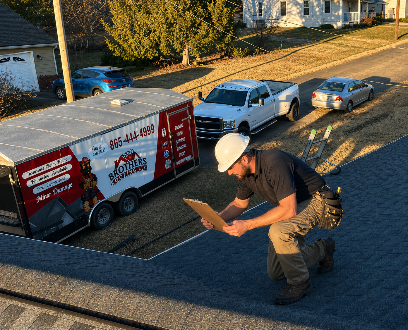 esidential roof in good condition under clear daylight, representing a professional roof inspection service