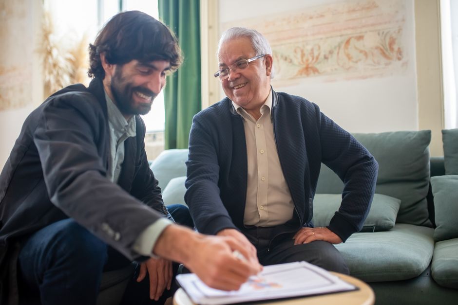 Financial advisor reviewing ILIT and estate planning documents with a client
