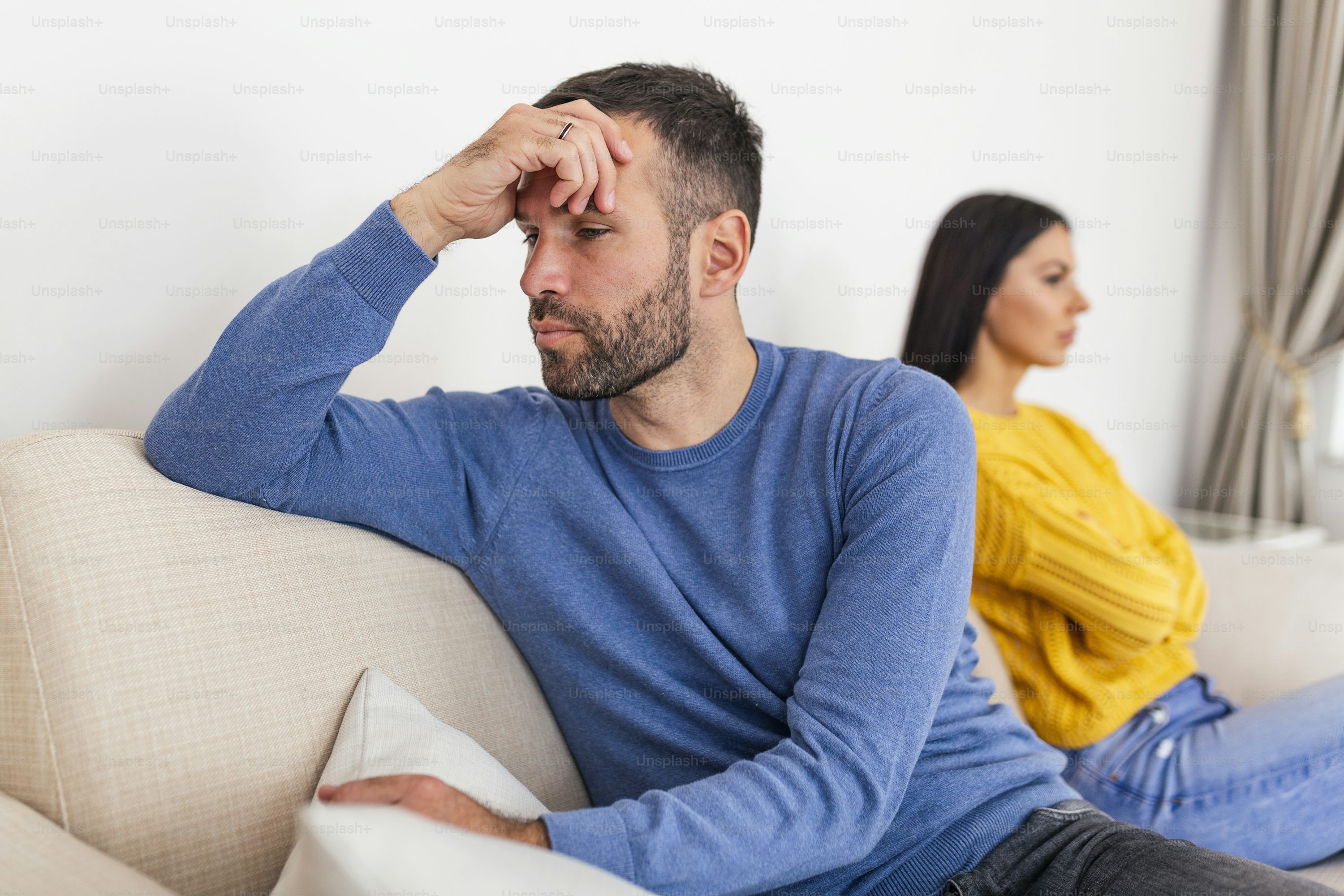 I can't believe we're still fighting about this. I can't believe he said that. Couple Having Argument At Home. Unhappy couple having argument at home