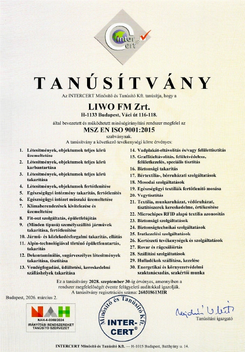 MSZ EN ISO 9001:2015
