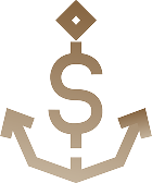 Brown anchor symbol combined with a dollar sign in the center.