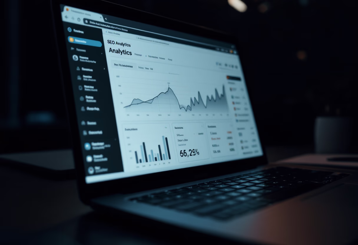image of seo analytics on a laptop