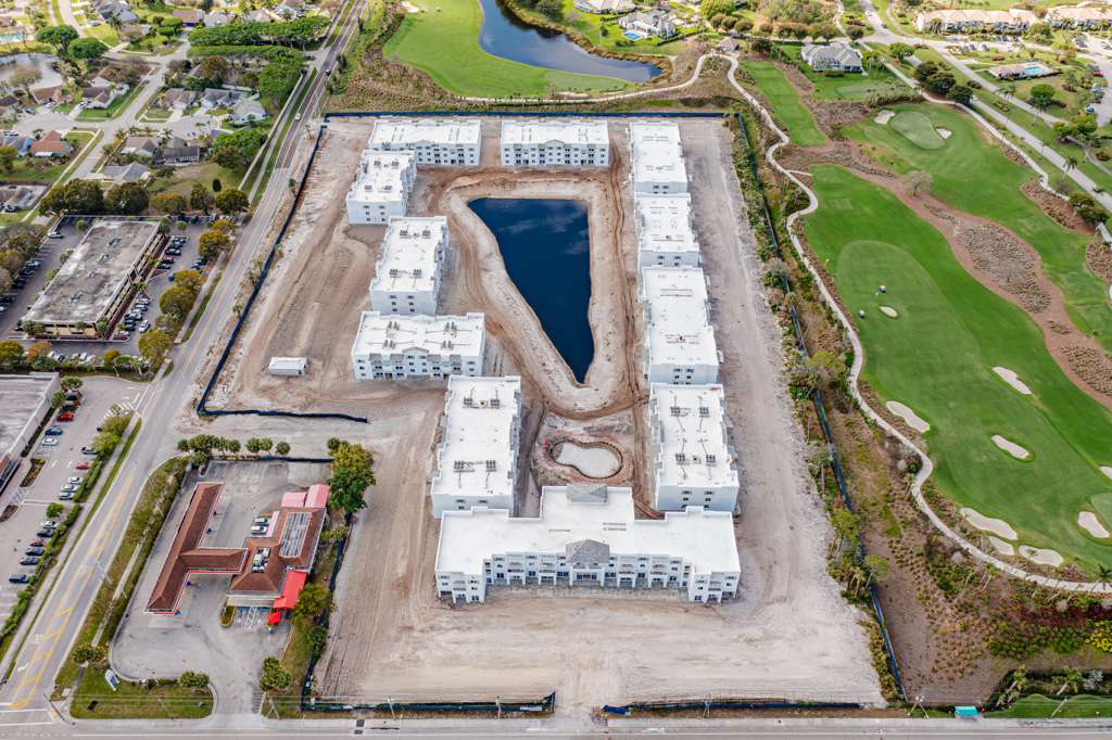 Aerial view of Shalimar at Boynton Beach development