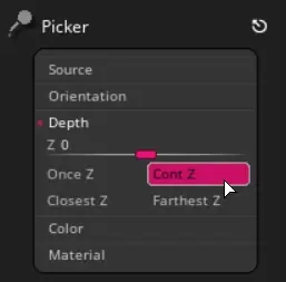 picker depth menu