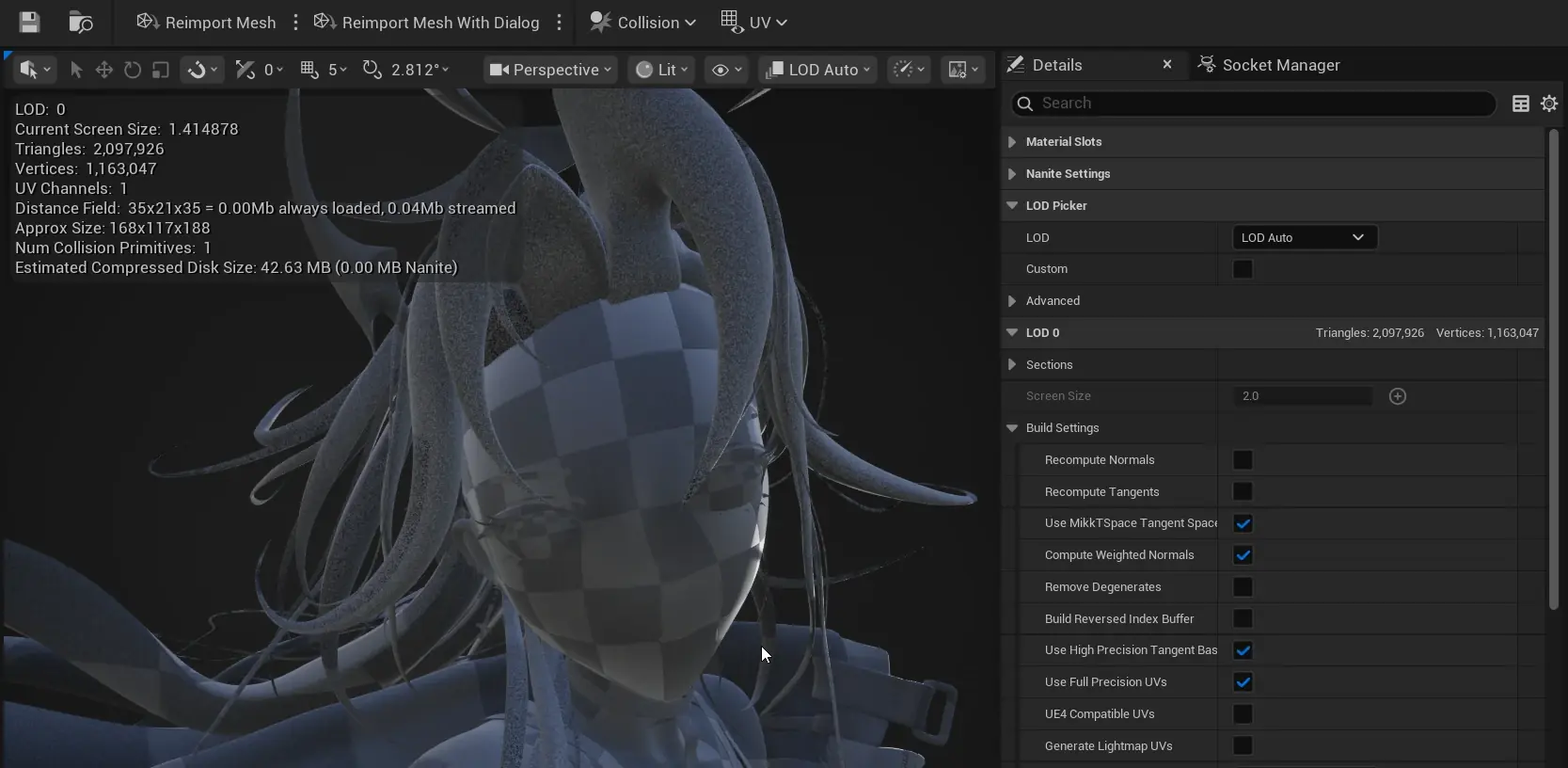 UE mesh settings
