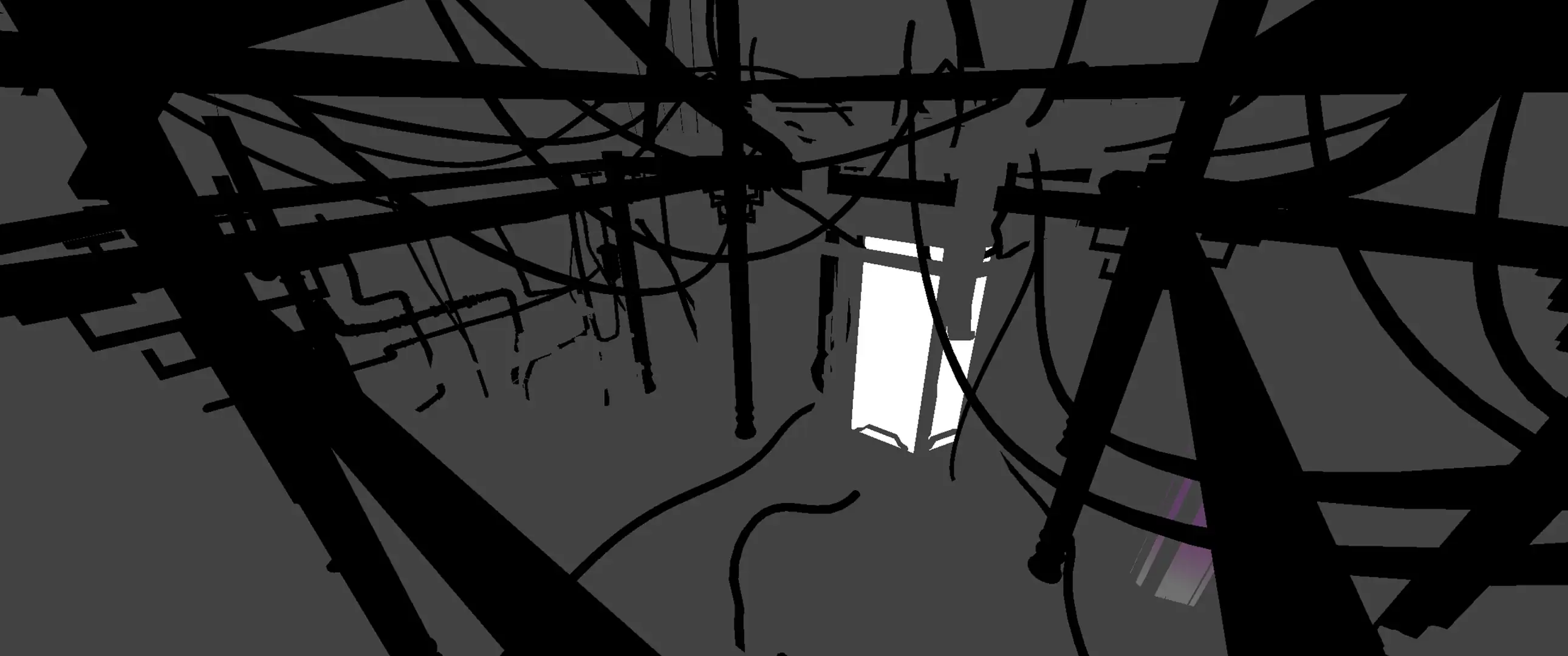 b/w mask - pipes