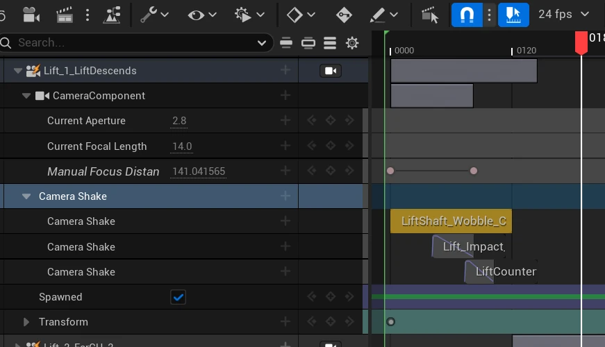 camera shake added in sequencer
