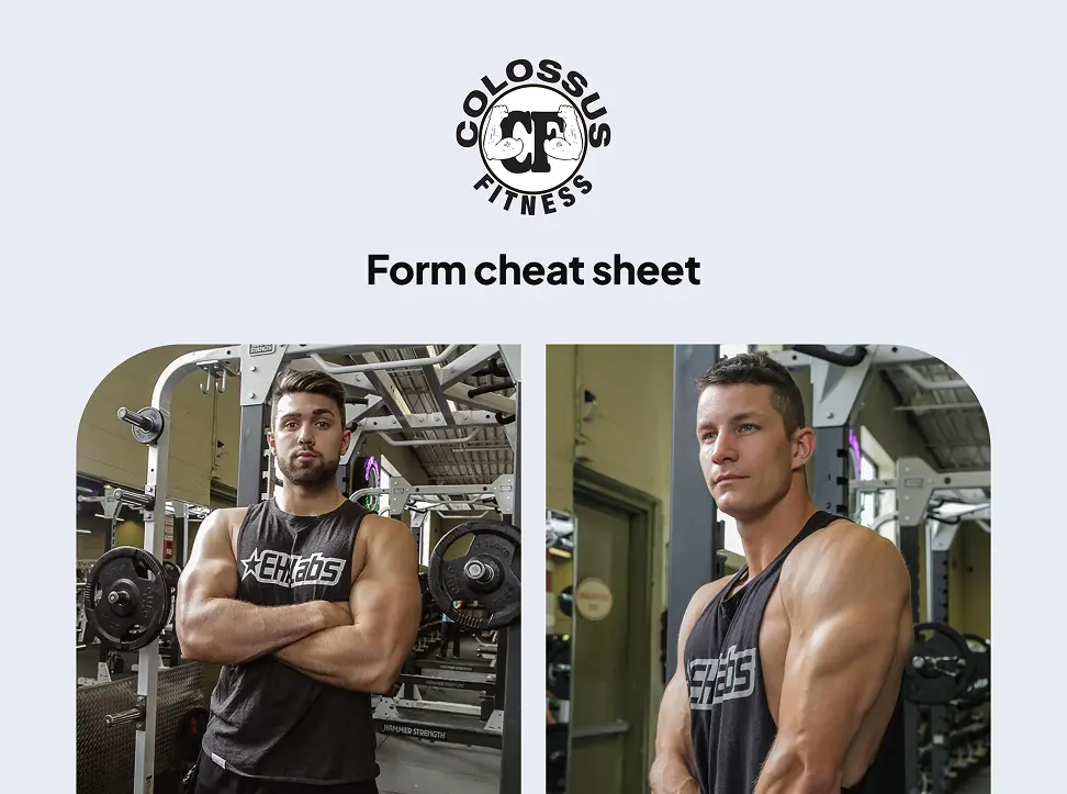 Fitness coach demonstrating proper lifting form and muscle development in a gym setting