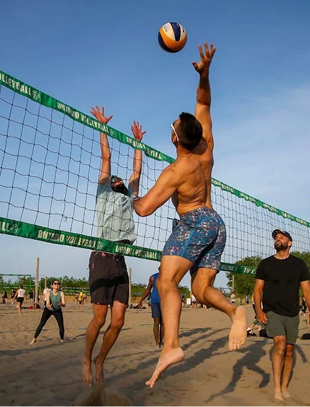Active lifestyle image showing Josh playing outdoor sports and staying fit through recreational activities
