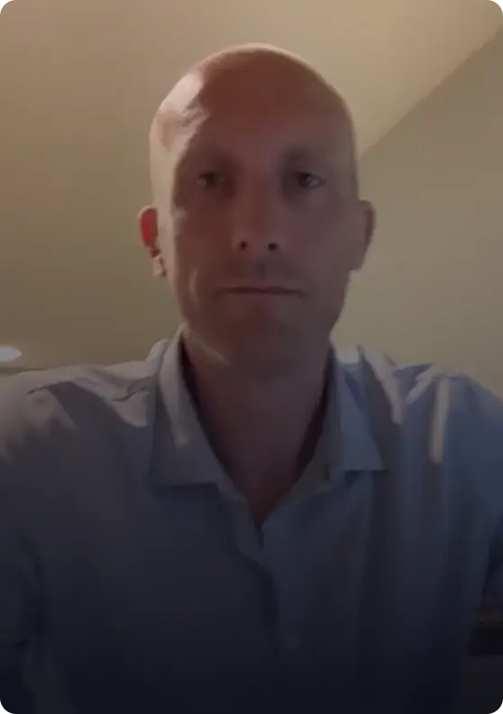 Video testimonial from client sharing fat loss results and coaching experience