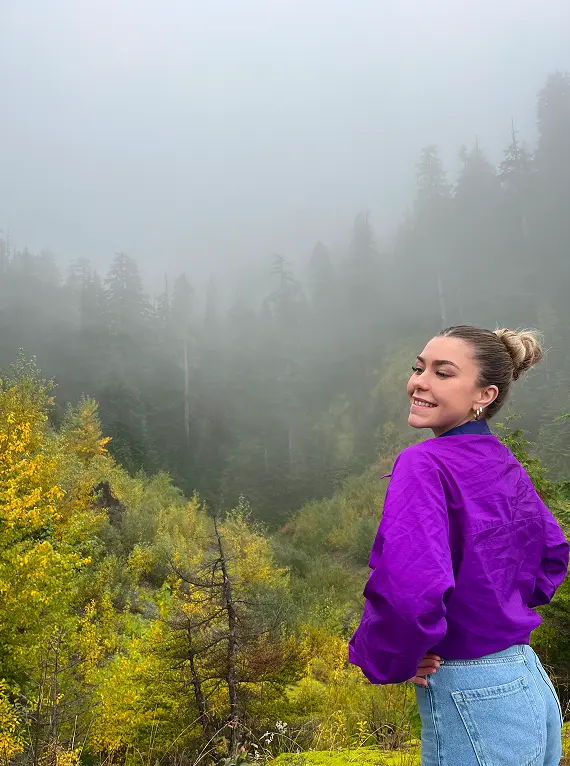 Fitness coach Krista enjoying outdoor nature while maintaining a healthy and active lifestyle