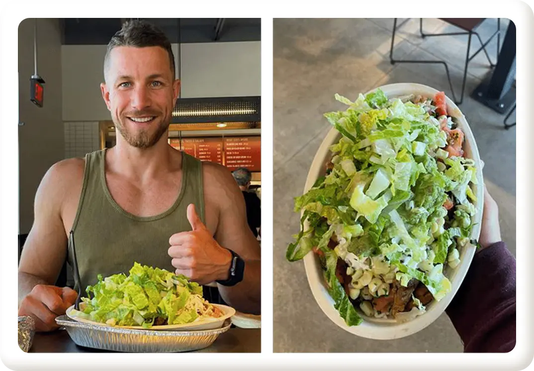 High protein fast food meal option with lean protein and vegetables for healthier choices when eating out