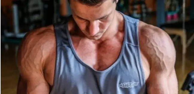 Kyle showing off his vascularity
