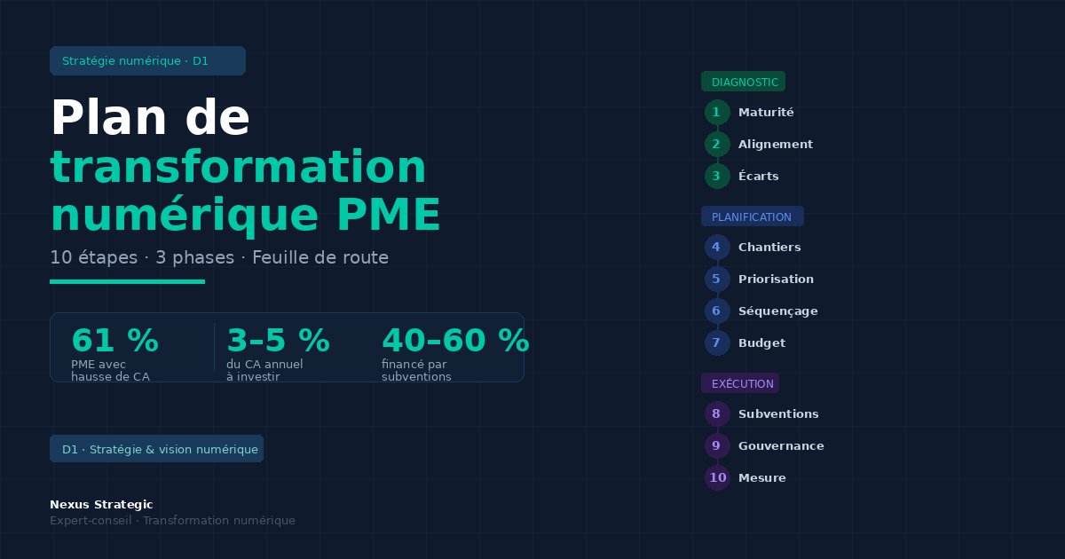 Plan de transformation numérique PME : les 10 étapes essentielles pour bâtir votre feuille de route