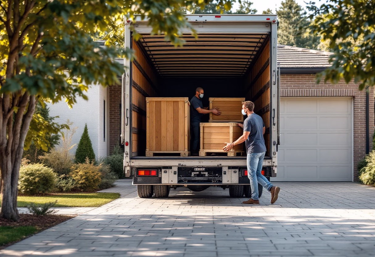 moving & storage service: loading a truck