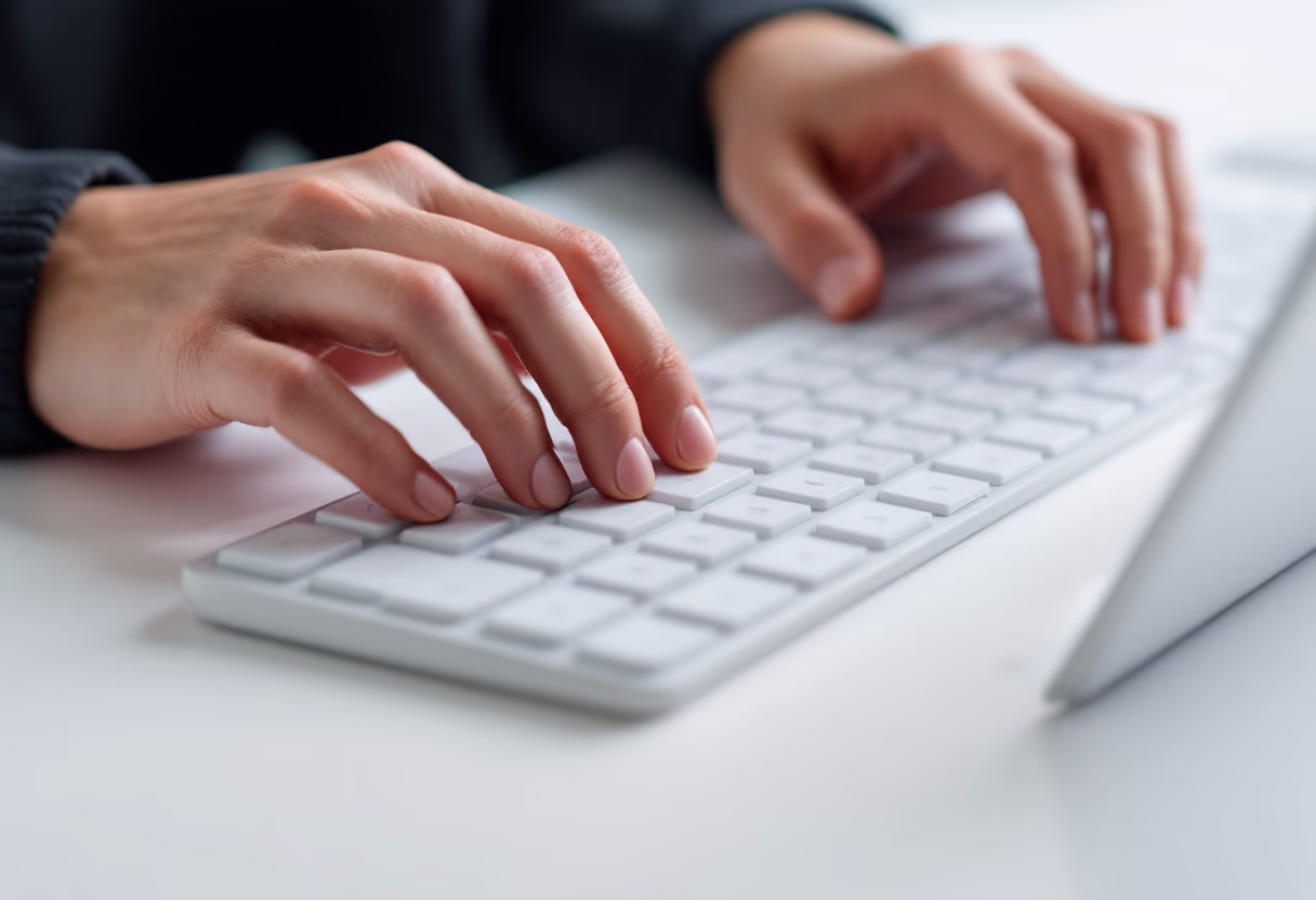 image of someone typing on a keyboard (for a b2b saas)