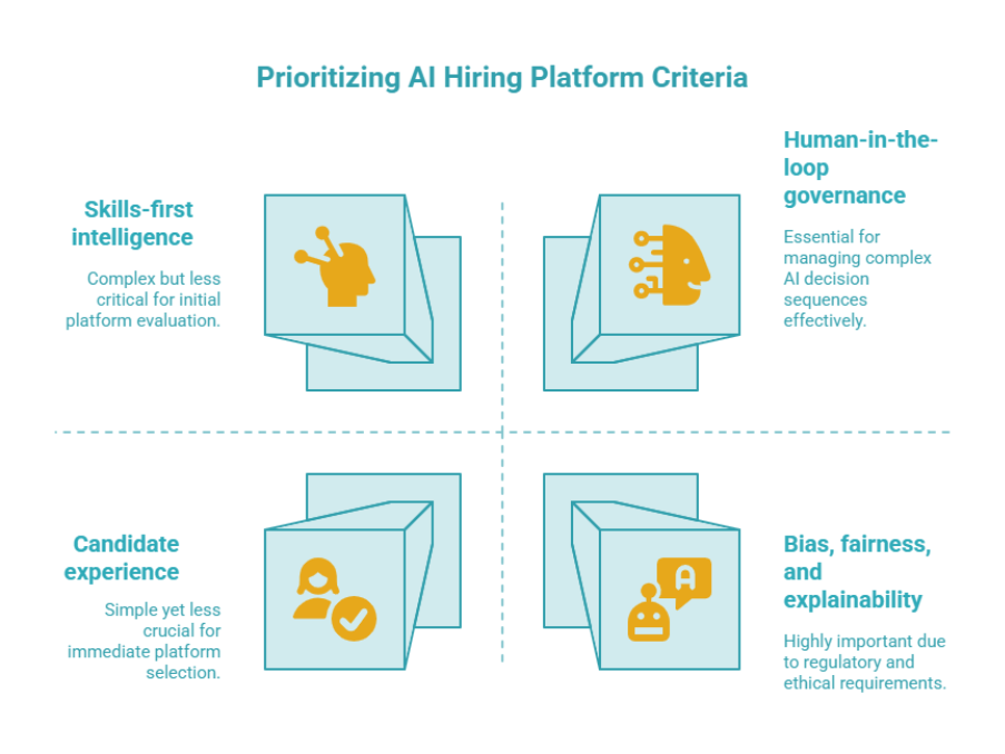 Prioritizing AI hiring platform criteria table