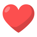 Red heart emoji with a glossy highlight on the upper left side.