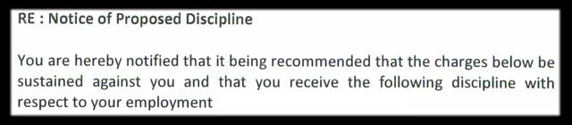 Notice of Proposed Discipline