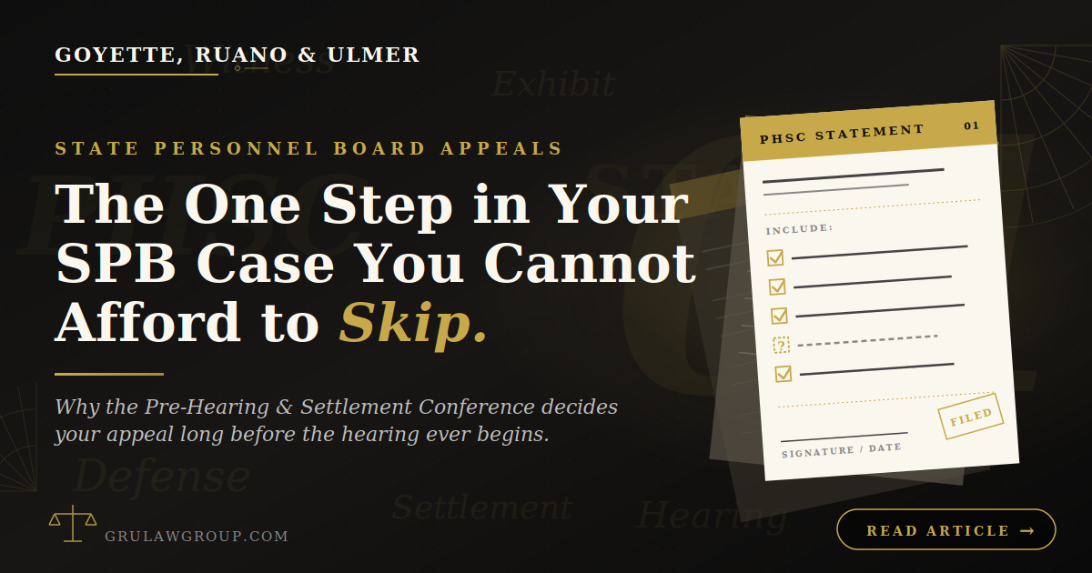 The One Step in Your State Personnel Board Case You Cannot Afford to Skip