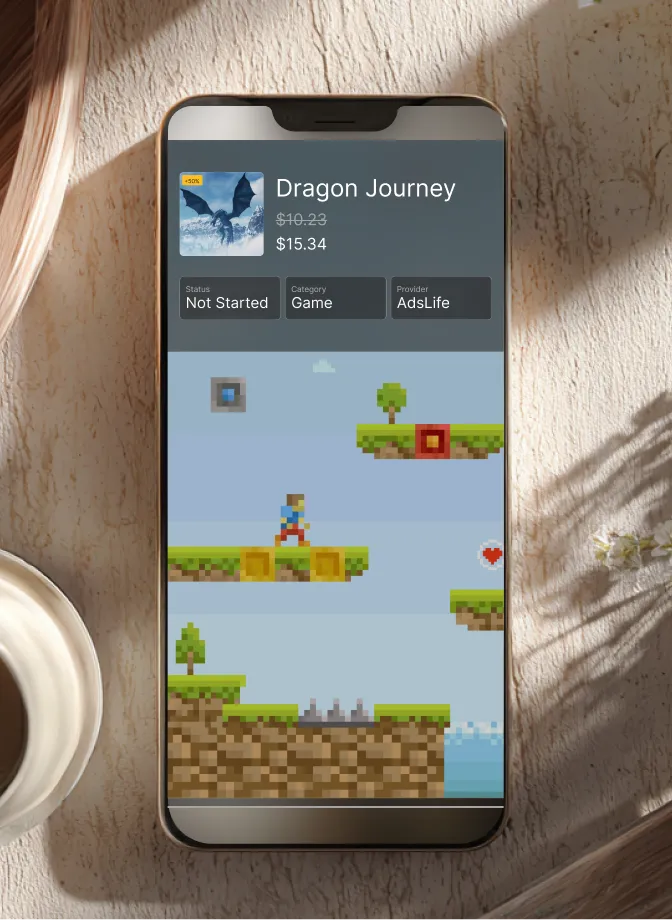 Picture of campaign  breakdown for mobile game