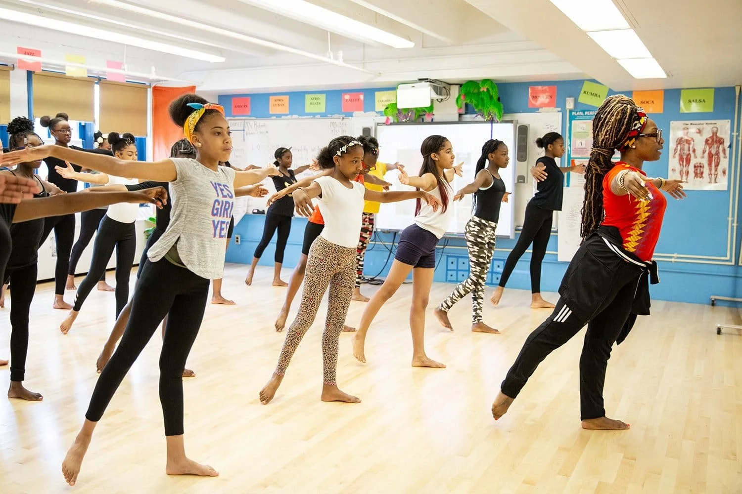 Students in a dance class