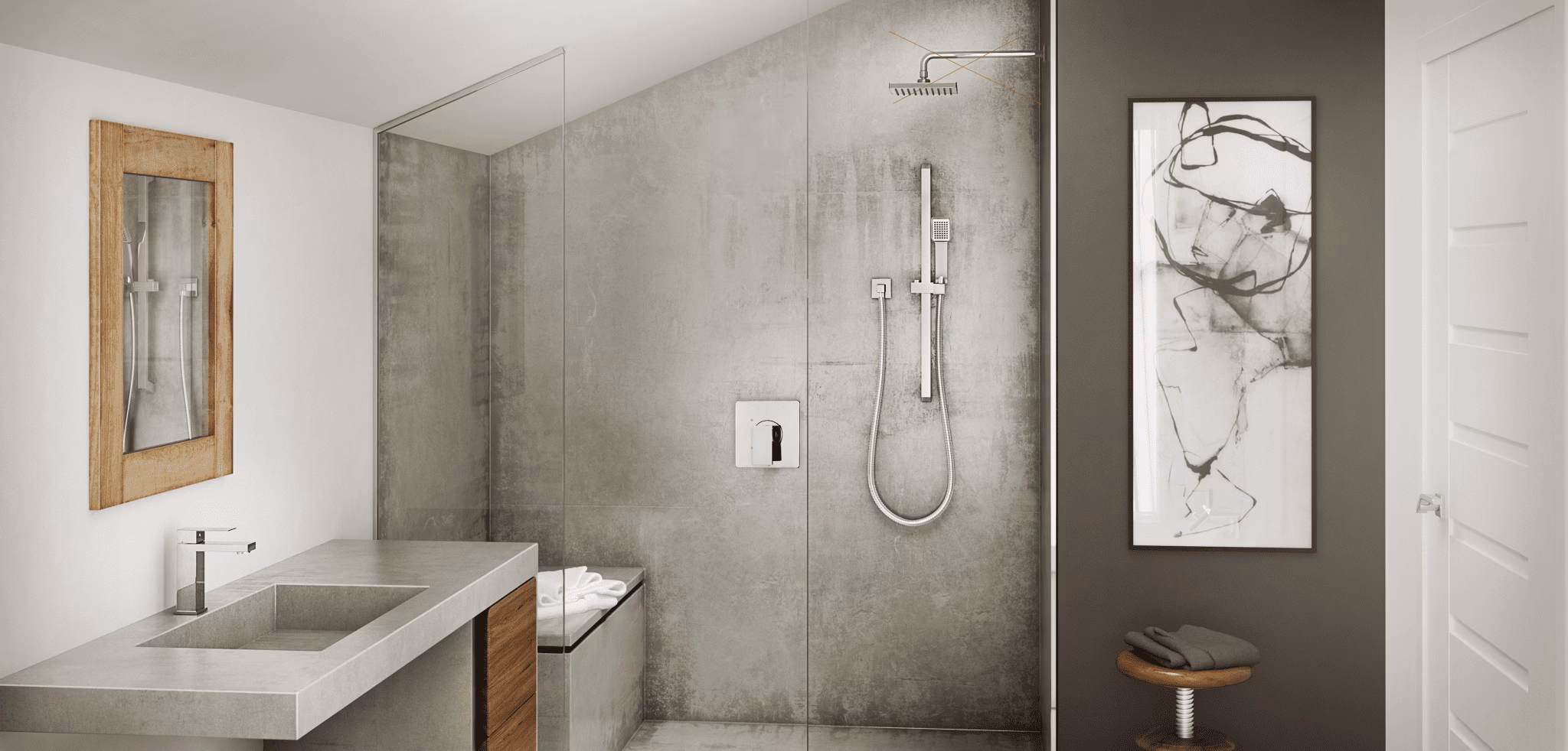 La pomme de douche innovante Symphony 3-en-1 de Bélanger par Keeney offre une polyvalence sans effort