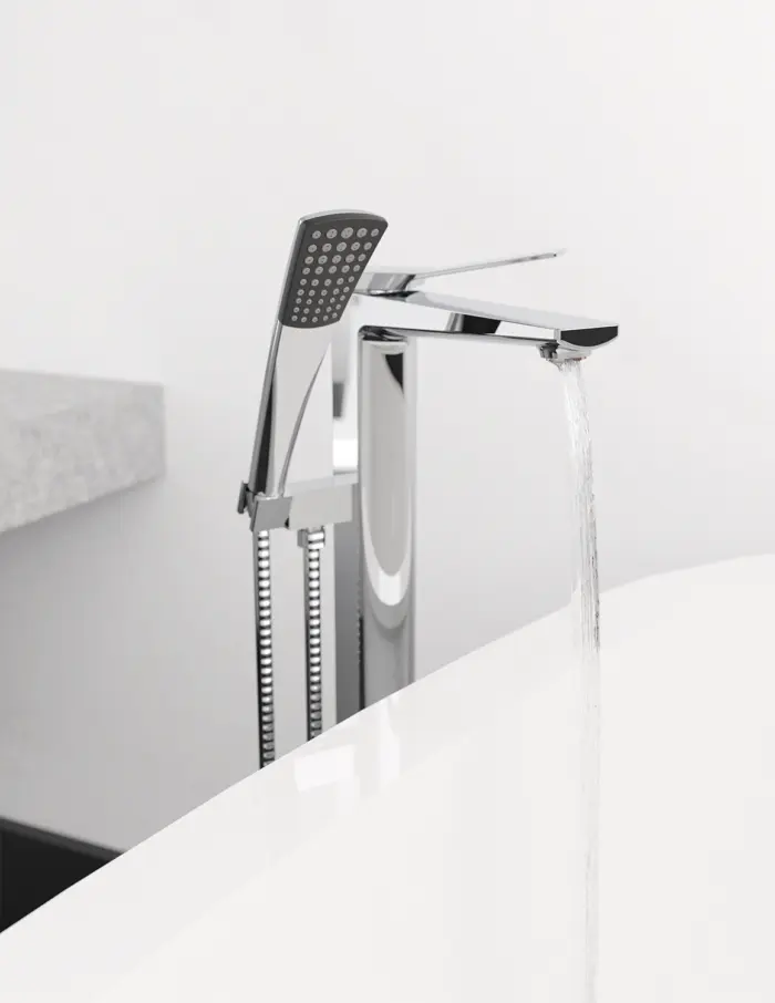 Bathtub Faucet - Complete model / Floor Mount Bathtub Filler with Pressured Balance