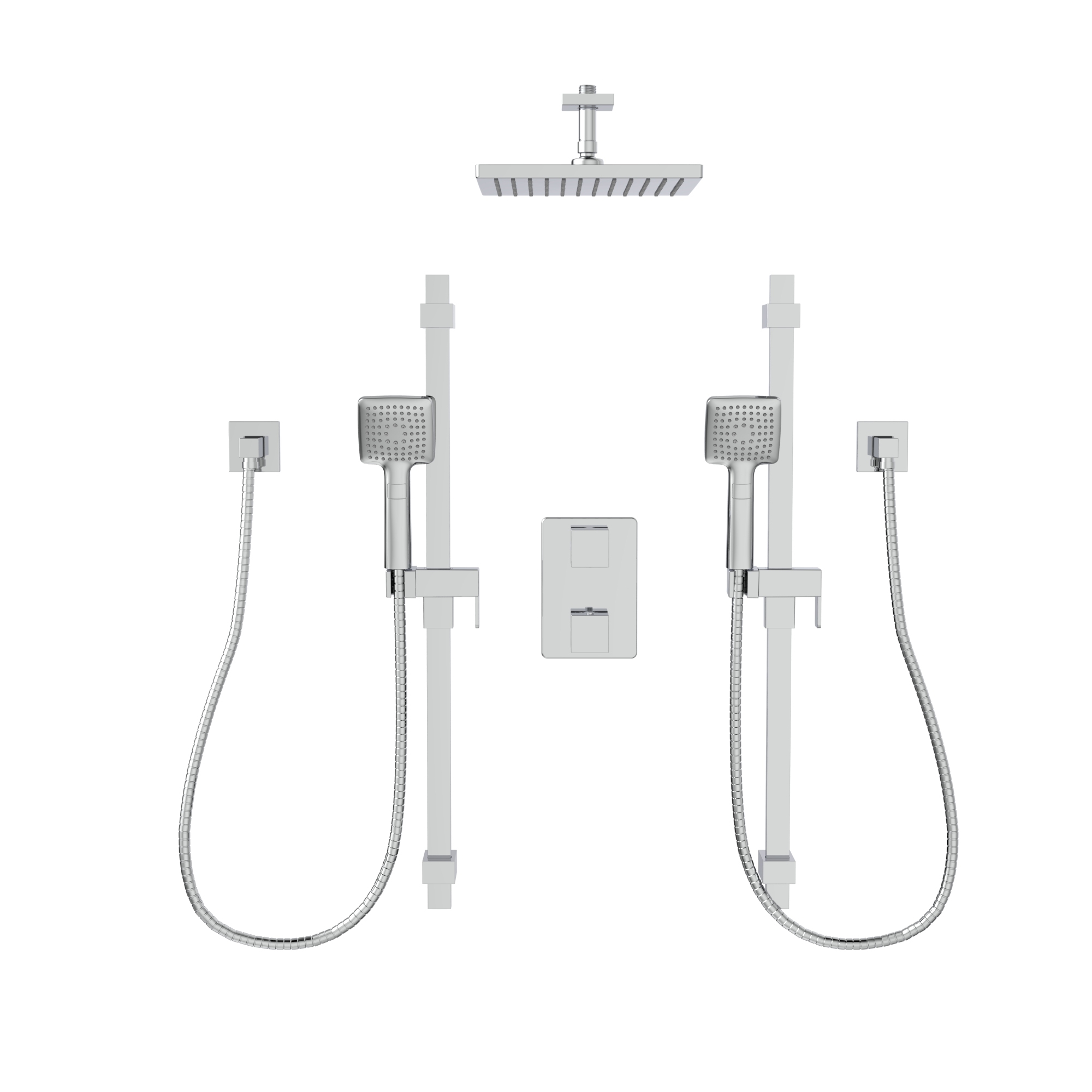 Kit: Shower Faucet for Two - Trim for Thermostatic 3-way Diverter Valve