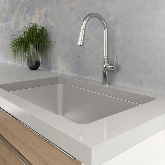 Robinet pour évier avec bec pivotant intégrant douchette amovible