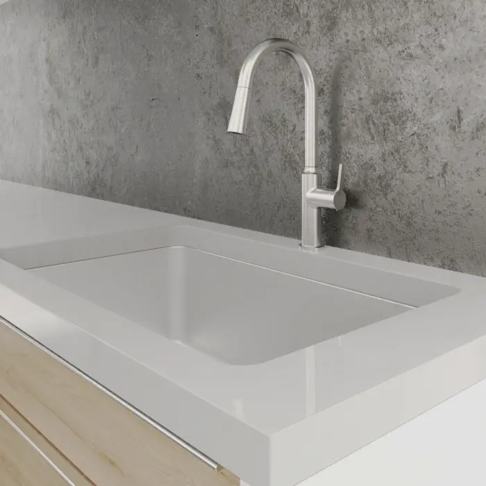 Robinet pour évier avec bec pivotant intégrant douchette amovible