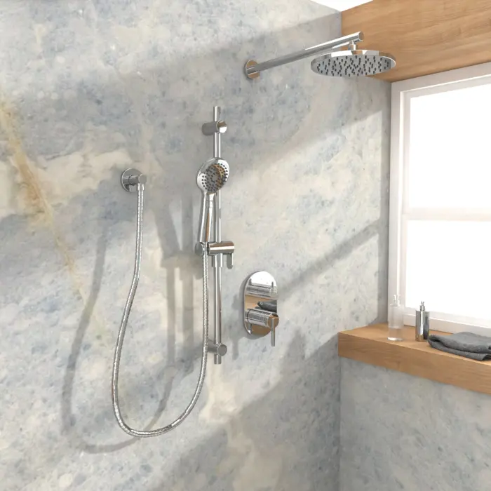 Kit : Robinet pour douche – Garniture de valve thermostatique / pression équilibrée / déviatrice 2 voies