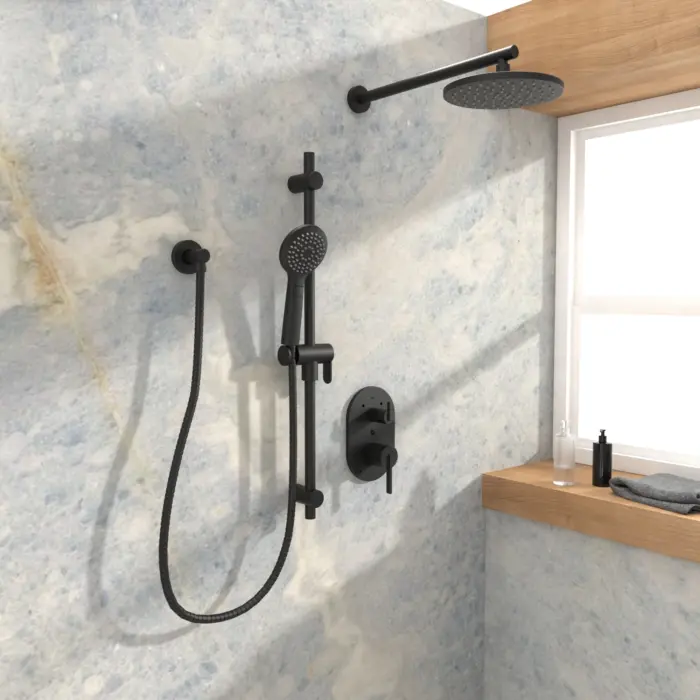 Kit : Robinet pour douche – Garniture de valve thermostatique / pression équilibrée / déviatrice 2 voies