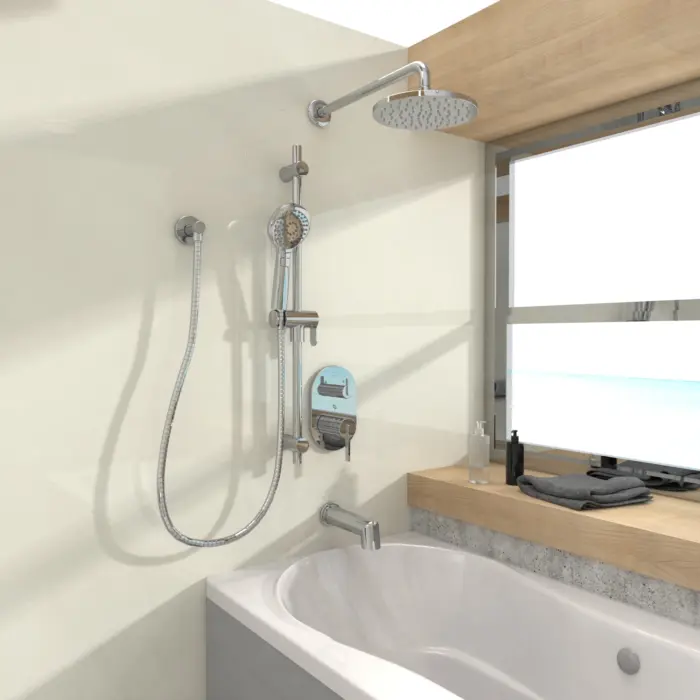 Kit : Robinet de bain/douche – Garniture de valve à pression équilibrée / déviatrice 3 voies