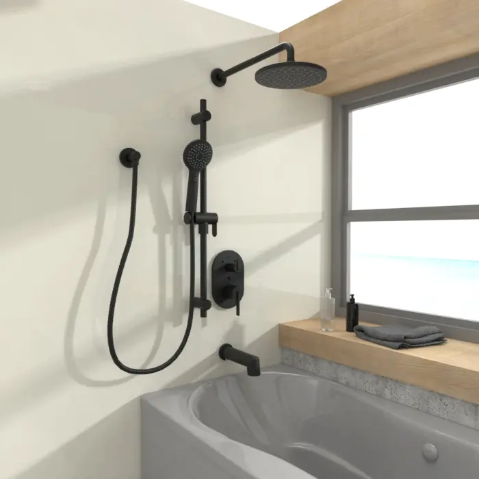 Kit : Robinet de bain/douche – Garniture de valve à pression équilibrée / déviatrice 3 voies