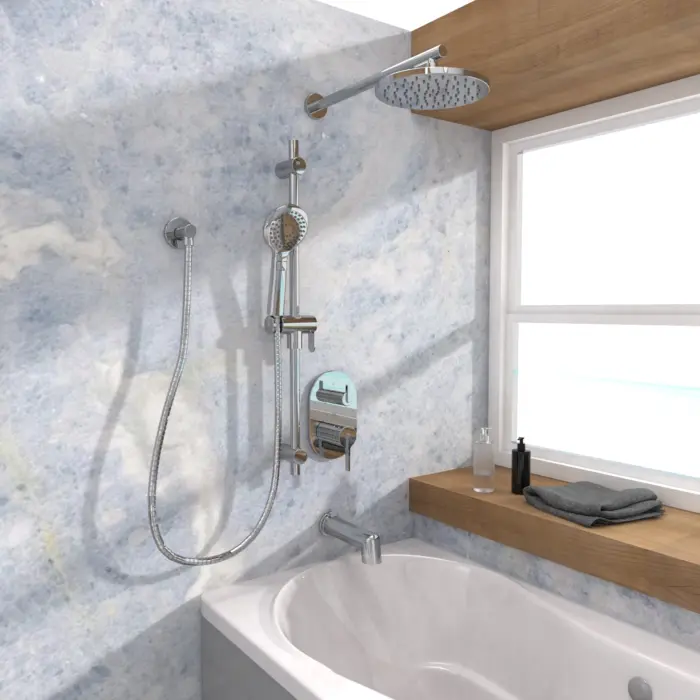 Kit : Robinet de bain/douche – Garniture de valve thermostatique / pression équilibrée / déviatrice 3 voies