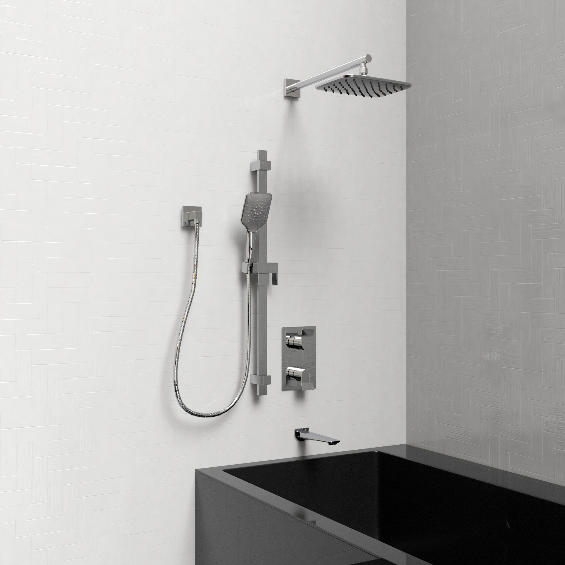 Kit: Bathtub / Shower Faucet - Trim for Thermostatic 3-way Diverter Valve