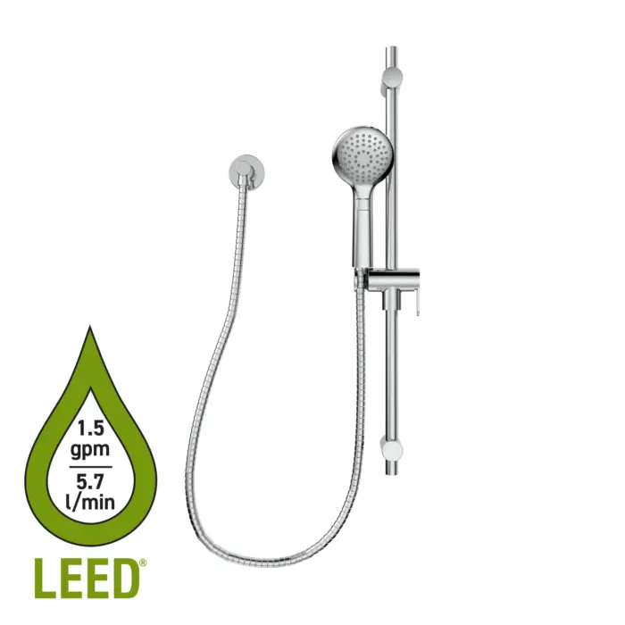 Sliding Bar with Hand Shower Kit, Water Supply Elbow and Flexible Hose