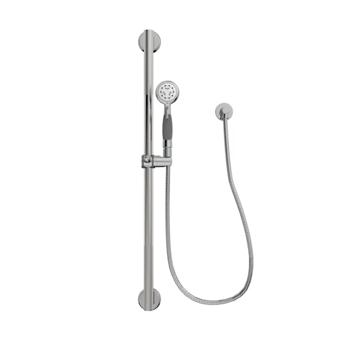 Sliding Bar with Hand Shower Kit, Water Supply Elbow and Flexible Hose