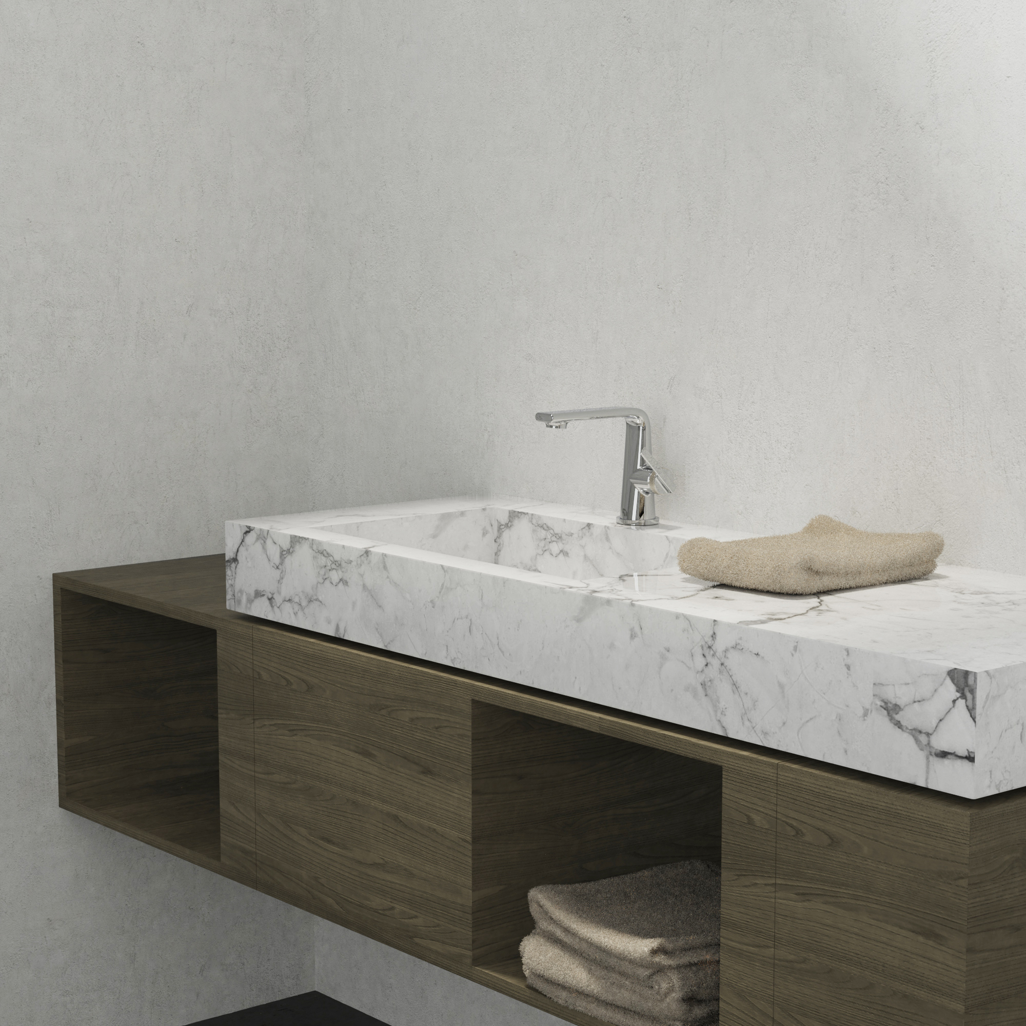 Robinet pour lavabo de salle de bain avec contrôle de volume