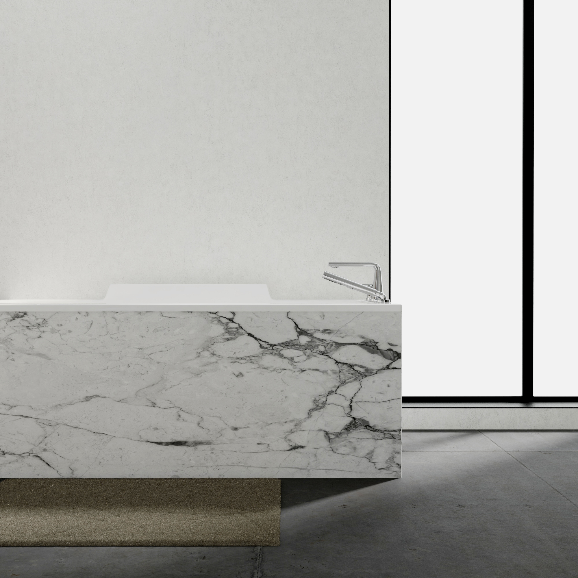 Robinet pour baignoire - garniture pour baignoire romaine avec pression équilibrée