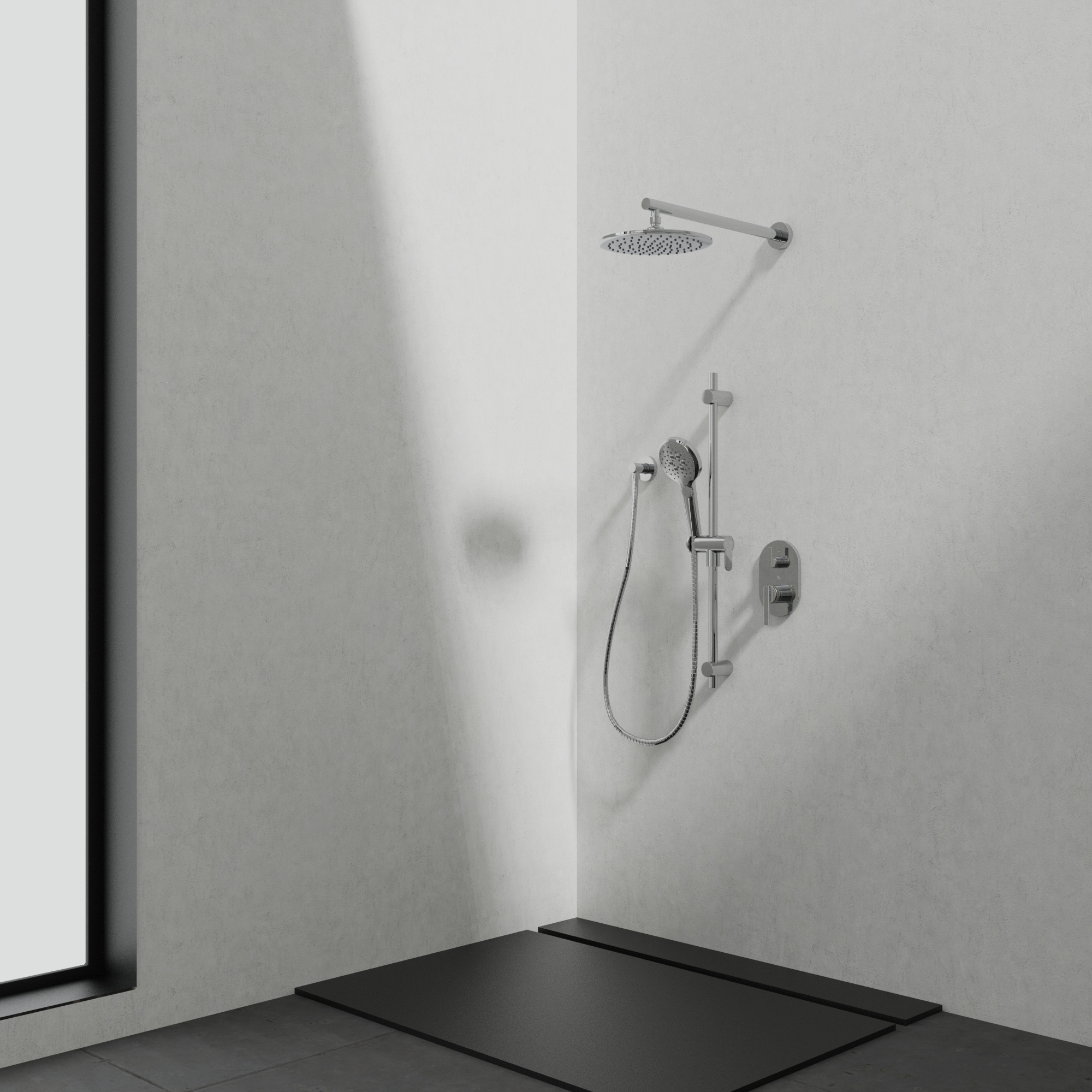 Kit : Robinet pour douche - Garniture pour valve thermostatique à pression équilibrée, déviatrice 2 voies (TP)