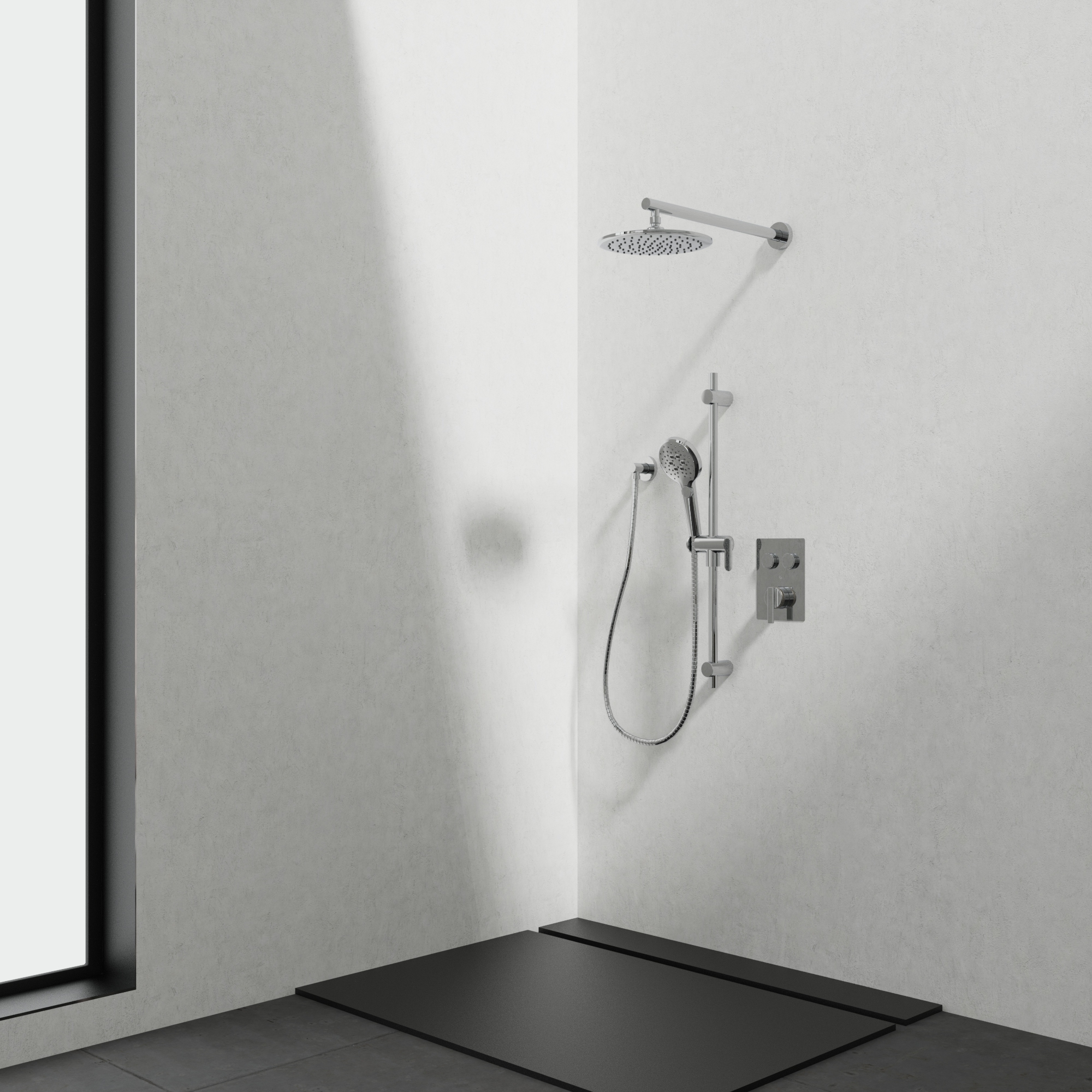 Kit : Robinet pour douche - Garniture pour valve thermostatique, déviatrice 2 voies (D/B)