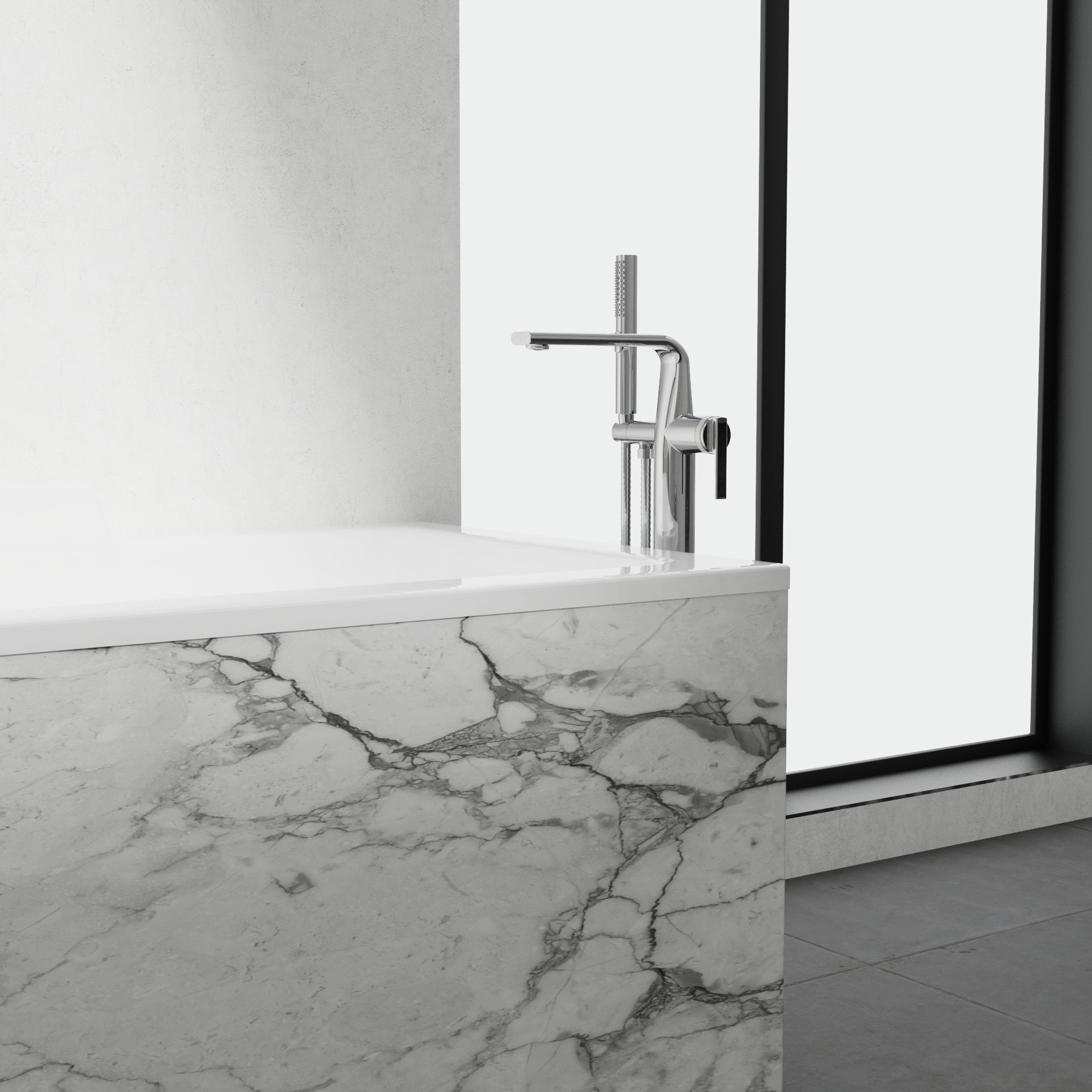 Robinet pour baignoire - Modèle complet / Robinet autoportant avec pression équilibrée