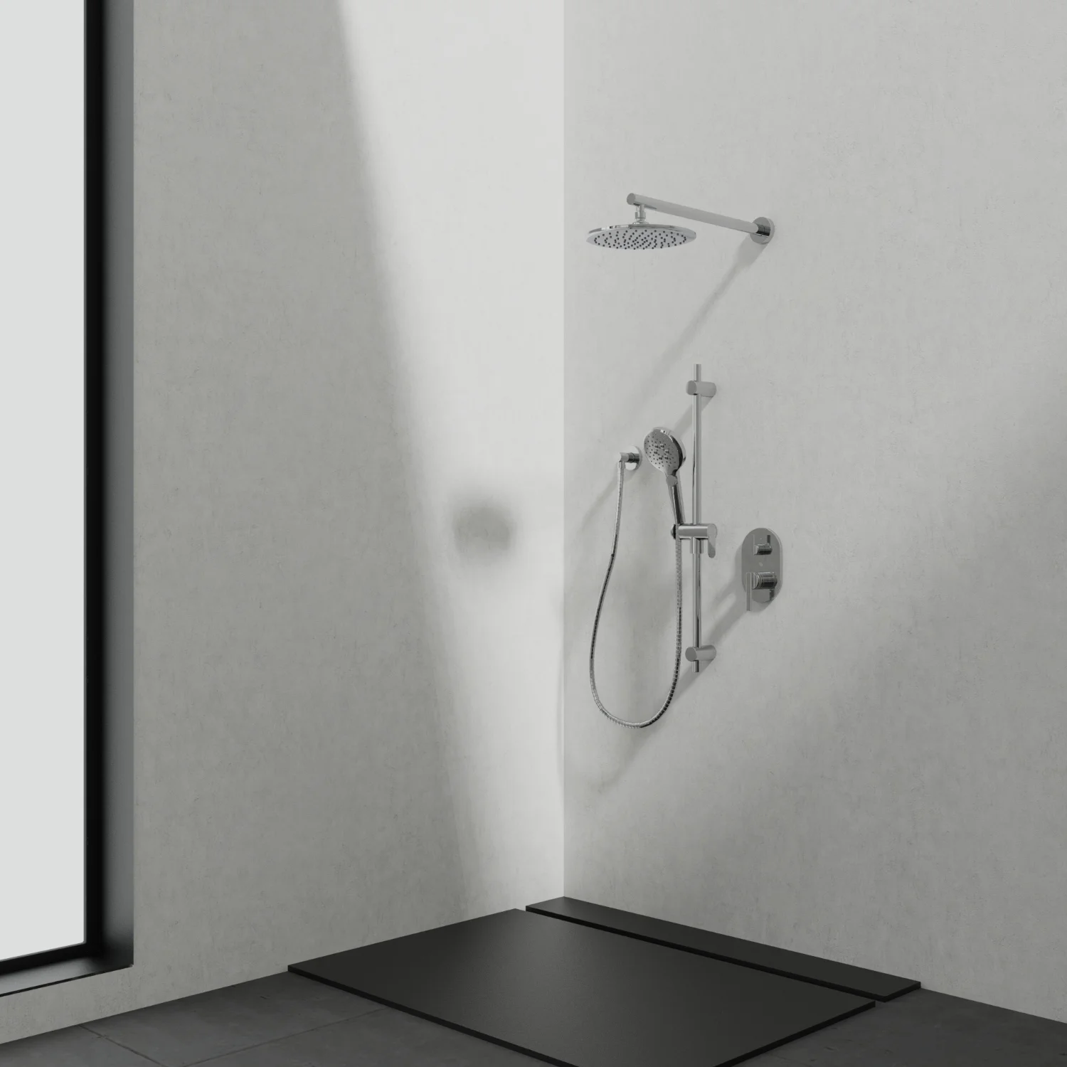 Kit : Robinet pour douche - Garniture pour valve thermostatique à pression équilibrée, déviatrice 2 voies (TP)
