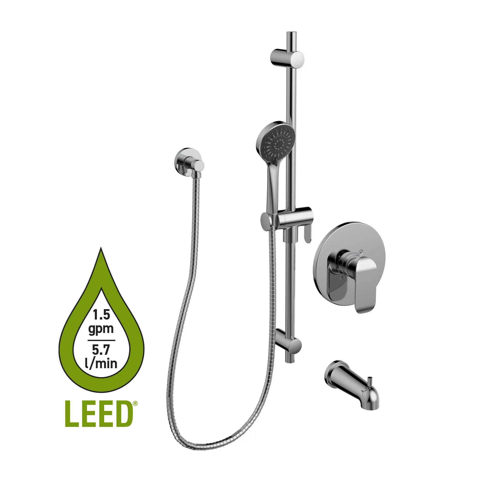 Kit: Bathtub / Shower Faucet (T/P) – Trim for Thermostatic Pressure Balanced Valve with Volume Control - KIT-KAR125TPVTCP