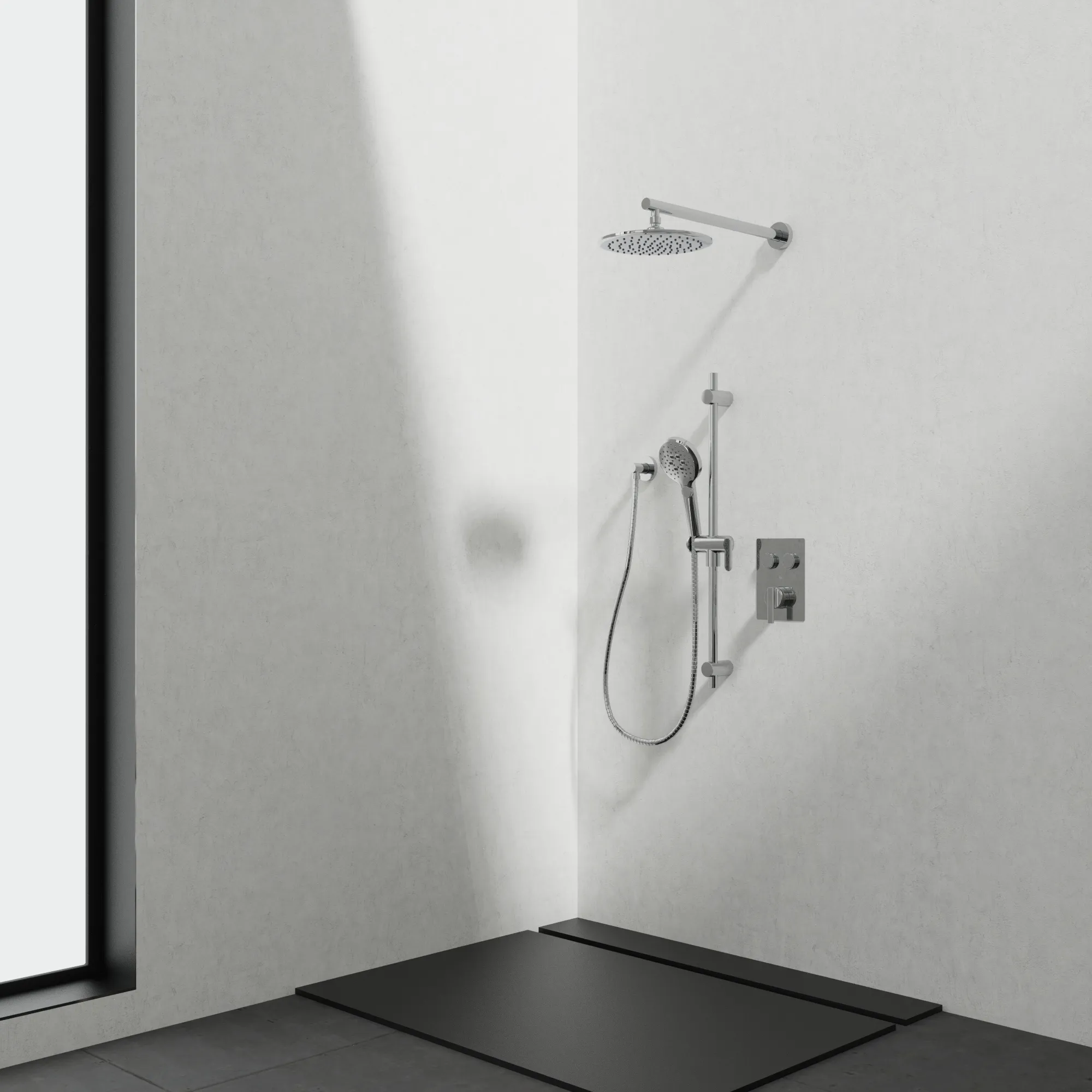 Kit : Robinet pour douche - Garniture pour valve thermostatique, déviatrice 2 voies (D/B)